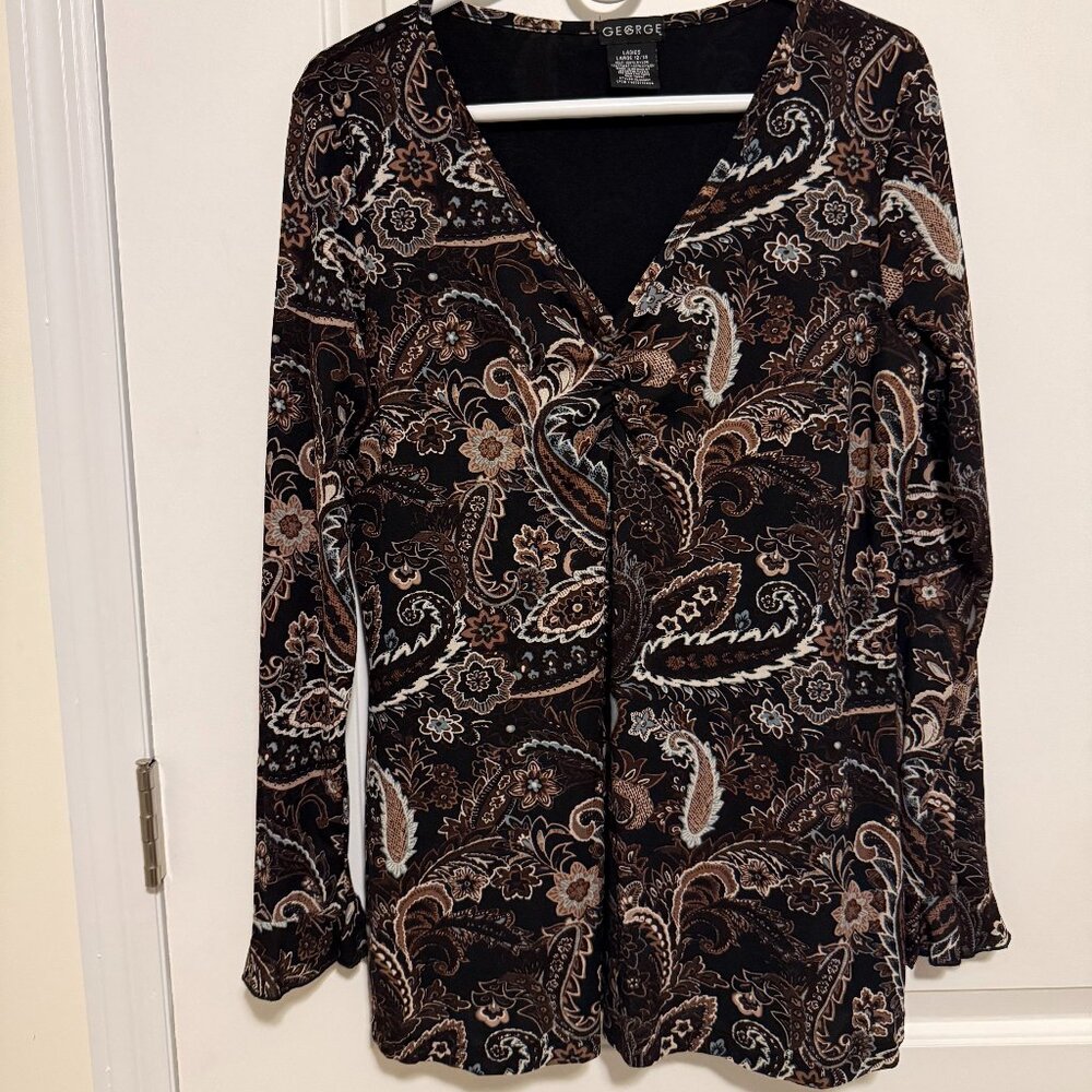 Women’s Vintage Long Sleeve Blouse- L
